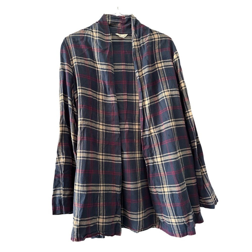 Cato size M plaid flannel open cardigan